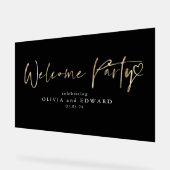 Symbole de fête de bienvenue noir et or (Angle)