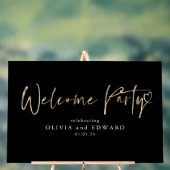 Symbole de fête de bienvenue noir et or (Neutre)