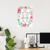 Symbole de fête de mariage floral / Affiche de bie (Bureau à domicile)