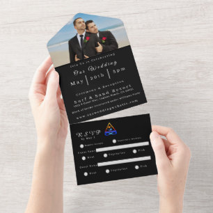 Symbole de flamme Faire-part de mariage-jumeau-LGB