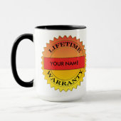 Symbole de garantie à vie Votre nom Café Mug (Gauche)