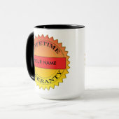Symbole de garantie à vie Votre nom Café Mug (Devant gauche)