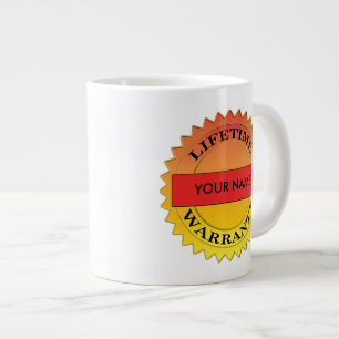 Symbole de garantie à vie Votre nom Jumbo Mug