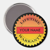 Symbole de garantie à vie Votre nom Magnet rond (Recto/Verso)