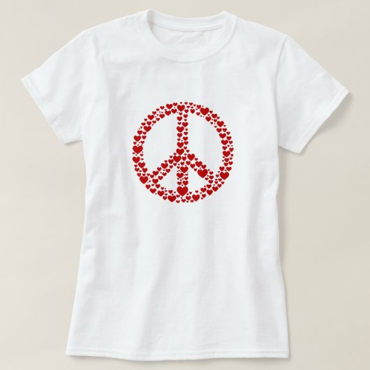 SYMBOLE DE LA PAIX DES COEURS ROUGES T-shirt (Design devant)