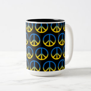 SYMBOLE DE LA PAIX D'Ukraine Mug À Café Deux Tons