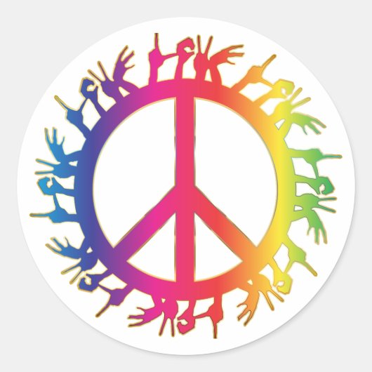 Symbole de la paix hippie Soixante Stickers (Devant)