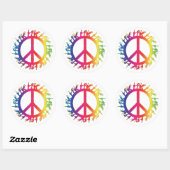 Symbole de la paix hippie Soixante Stickers (Feuille)