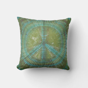 SYMBOLE DE LA PAIX VERTE Tie Dye Coussin AMÉRICAIN