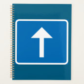 Symbole de la route à sens unique bleu - Inscripti (Devant)