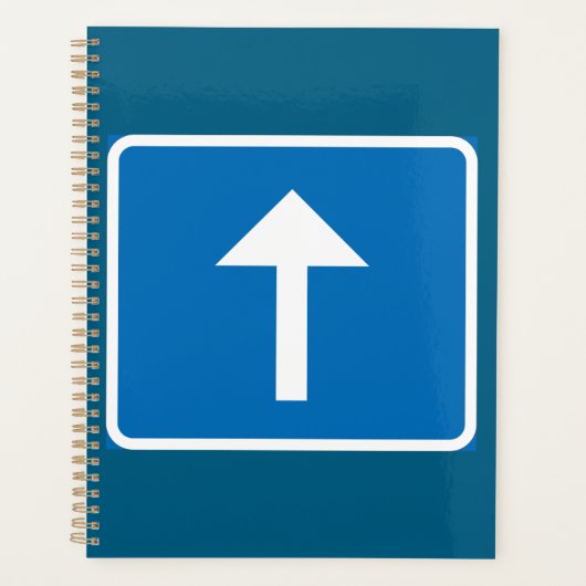 Symbole de la route à sens unique bleu - Inscripti (Devant)