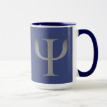 Symbole de la science psychologie Marine Bleu Mug<br><div class="desc">Montrez votre côté nerveux avec ce symbole de psychologie navy blue mug!</div>