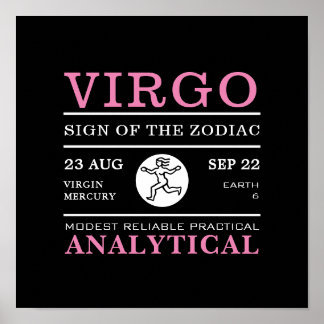 Symbole de la Vierge du Zodiaque, Poster astrologi