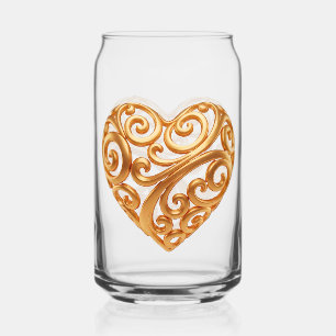 Symbole de l'amour au cœur doré intemporel