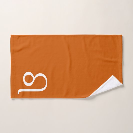 Symbole de Leo Zodiac - orange brûlé (Serviette à main)