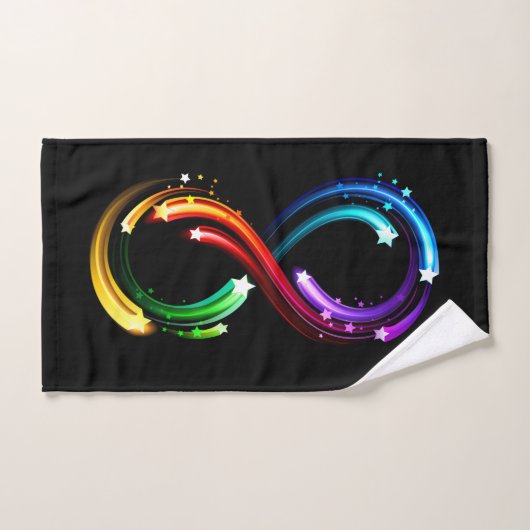 Symbole de l'infini des comètes arc-en-ciel (Serviette à main)