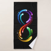 Symbole de l'infini des comètes arc-en-ciel (Serviette de bain)
