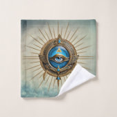 Symbole de l'oeil allant égyptien, (Gant de toilette)