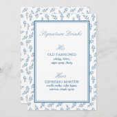 Symbole de mariage classique bleu élégant Cartes e (Devant / Derrière)