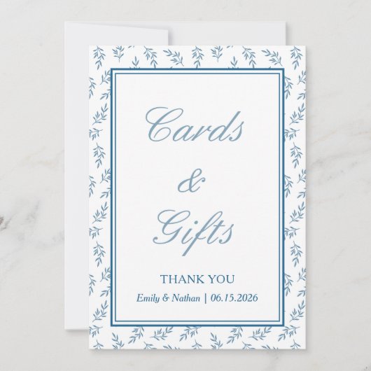 Symbole de mariage classique bleu élégant Cartes e (Devant)