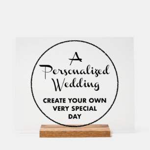 Symbole de mariage personnalisé 11" x socle en acr
