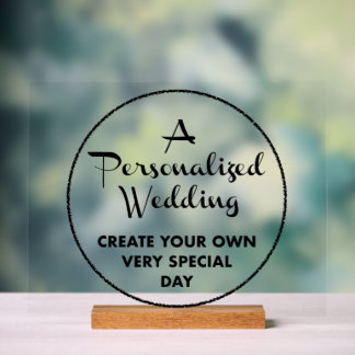 Symbole de mariage personnalisé 11" x socle en acr