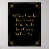 Symbole de Mariage personnalisé Art déco or noir (Devant)