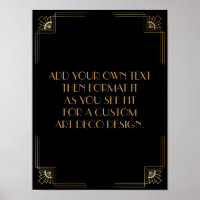 Symbole de Mariage personnalisé Art déco or noir