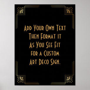 Symbole de Mariage personnalisé Art déco or noir