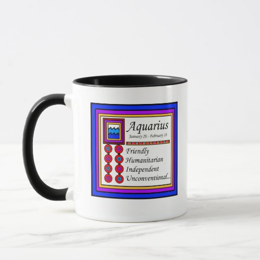 Symbole de naissance Aquarius Mug (Gauche)