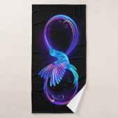Symbole de Neon Infinity par Glowing Hummingbird (Serviette de bain)