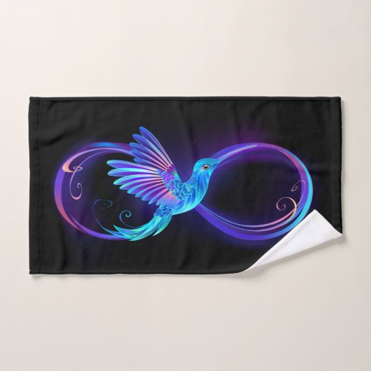 Symbole de Neon Infinity par Glowing Hummingbird (Serviette à main)