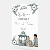 Symbole de Nikkah acrylique floral islamique (Angle)