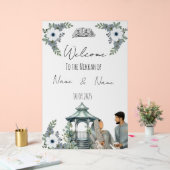 Symbole de Nikkah acrylique floral islamique (Mariage)