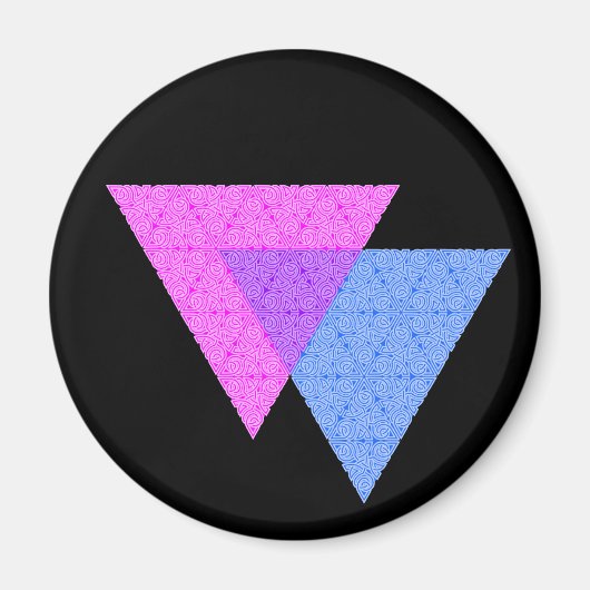 Symbole de noeud Bi Rond Magnet noir (Devant)