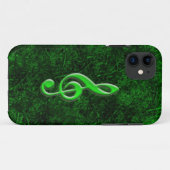 Symbole de note musique verte iPhone 5 Coque (Dos (Horizontal))