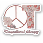 Symbole de paix amusant ergothérapie Sticker flora (Devant)