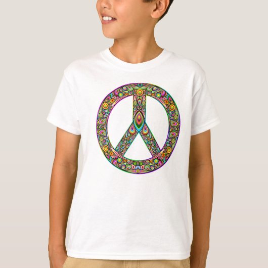 Symbole de paix Psychédélique Art Design T-shirt (Devant)