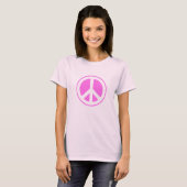 Symbole de paix rose T-shirt (Devant entier)