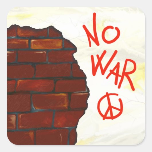 Symbole de paix sur le mur, autocollant (Devant)