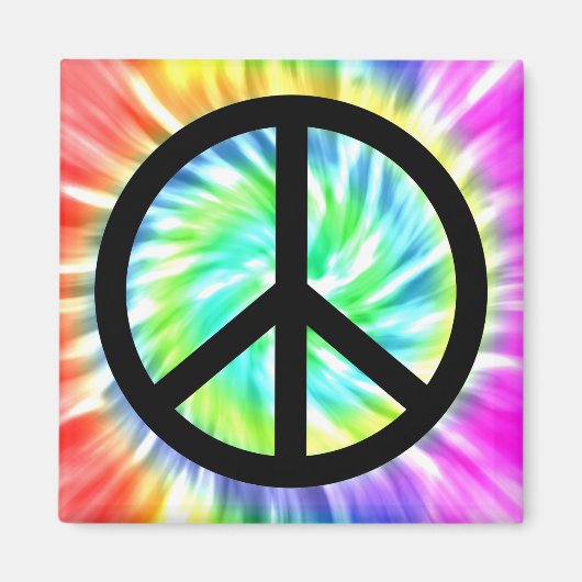 Symbole de paix Tie Dye Magnet de conception (Devant)