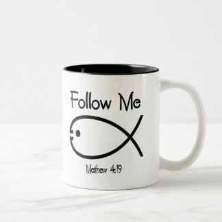 Symbole de poisson chrétien - Suivez-moi Mug de ca