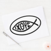 Symbole de poisson Ichthus Stickers pare-chocs ova (Enveloppe)