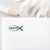 Symbole de poisson Jésus Étiquettes de adresse (En situation)