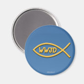 Symbole de poisson WWJD Magnet (Recto/Verso)