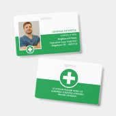 Symbole de premiers soins, badge Médicale photo (Front & Back)