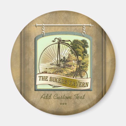 Symbole de pub Tavern Bikers Magnet personnalisé (Devant)