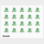 Symbole de recyclage autocollant rond classique (Feuille)