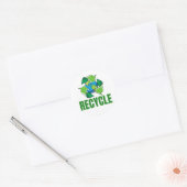 Symbole de recyclage autocollant rond classique (Enveloppe)