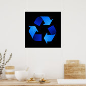 Symbole de recyclage bleu affiche (Cuisine)